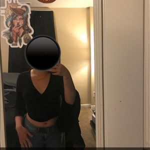 cropped wrap around top